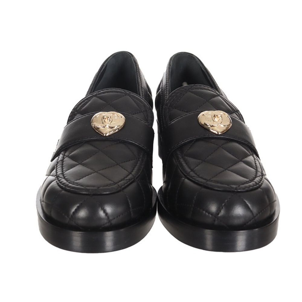 Chanel Quilted Lambskin CC Heart Loafers